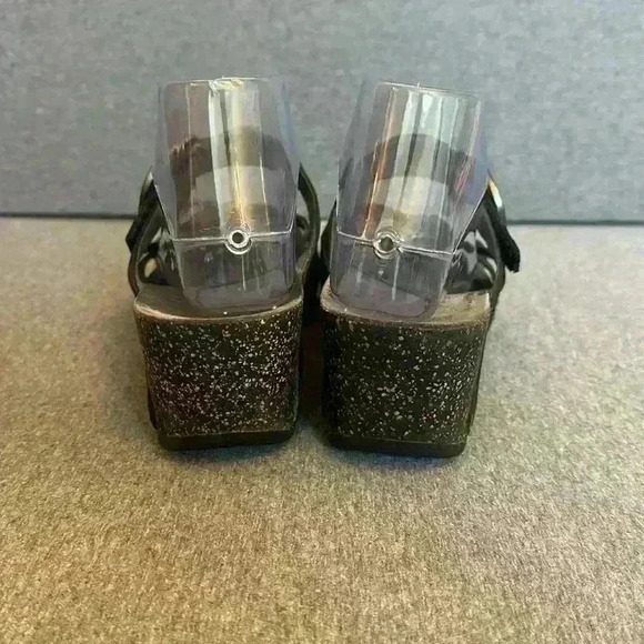 Dansko Susie Platform 2” Wedge Black Adjustable Leather Wedge Women 10 or 41 EU - Picture 7 of 14